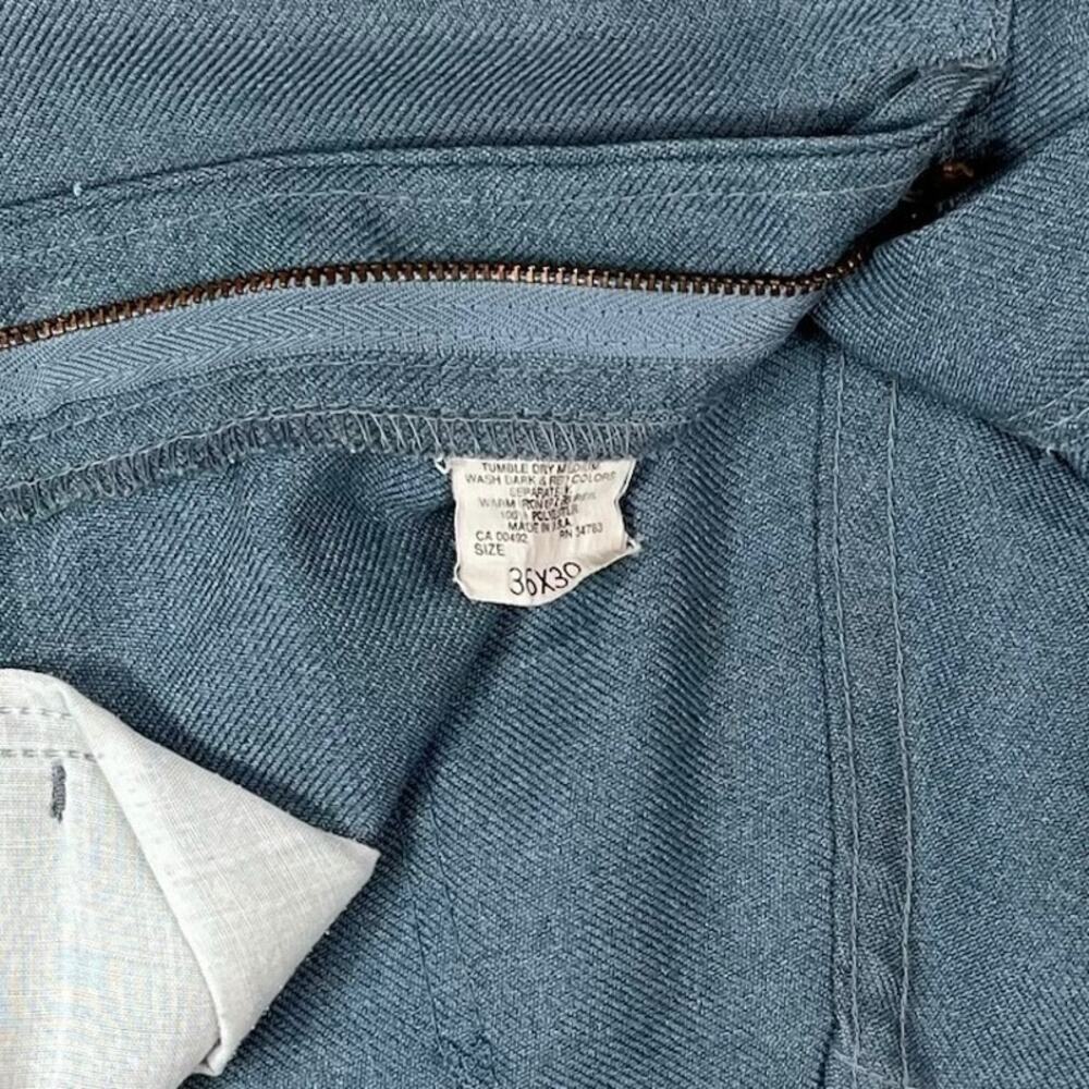 Vintage 90s Lee Dress Pants 36x30 Straight Fit Light Blue Union USA Flat Front - Picture 4 of 4
